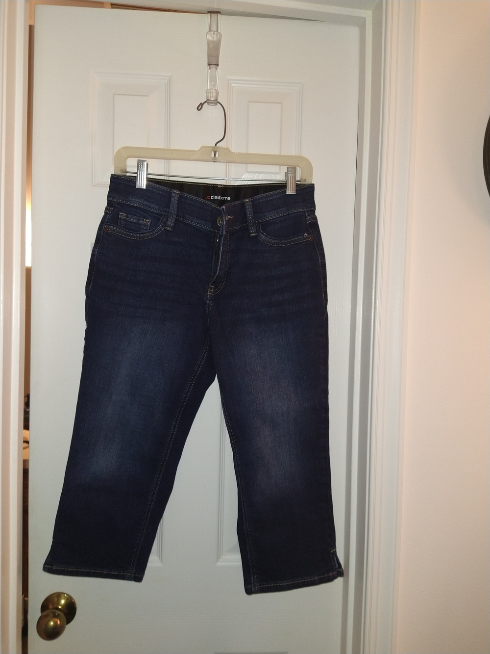 Liz Claiborne Dark Blue Cropped Jeans - Straight Leg